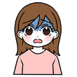 © 彩香 中山 - 呆れる青い顔の女性のイラスト