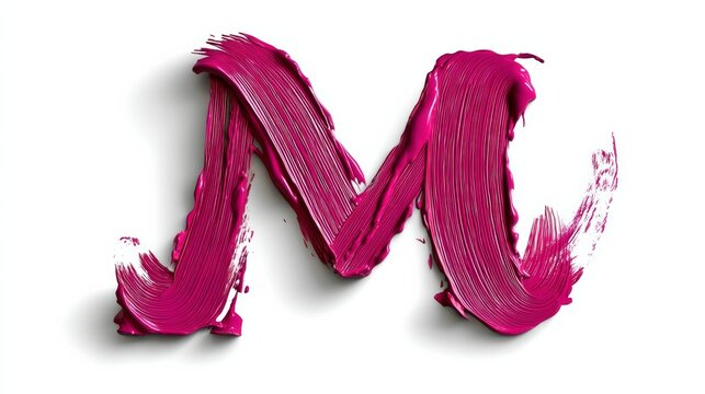 The letter M is painted in a messy, splotchy way. It looks like it was made with a lot of different colors and textures