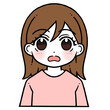 © 彩香 中山 - 口を開けて驚く女性のイラスト