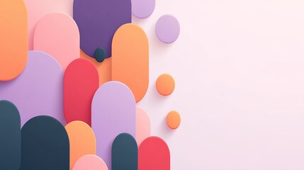 Poster - Colorful background with many different shapes and sizes. The shapes are all different colors and sizes, and they are arranged in a way that creates a sense of movement and energy