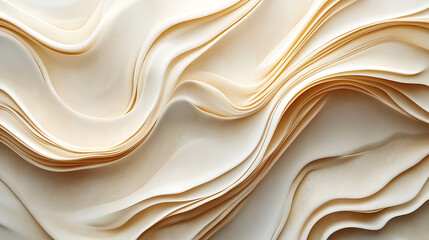 Poster - Abstract cream background with flowing curves and subtle shadows for elegant designs