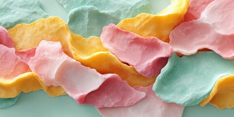 Leinwandbilder - Sculptural Pastel Wave Texture Soft Organic Curves in Muted Color Palette, Minimalist Design Exploring Fluid Abstraction and Contemporary Visual Aesthetics