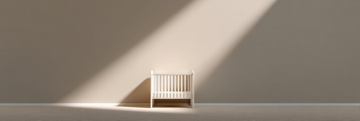 Poster - Minimalist Nursery Design Soft Shadow Protection - Tranquil Safe Sleep Aesthetic for Modern Parenting with Neuroscientific Wellness Principles
