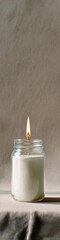 Poster - Artisanal Slow Living Aesthetic Minimalist Beeswax Mason Jar Candle - Eco-Conscious Wellness Decor for Mindful Home Styling and Sustainable Lifestyle Branding