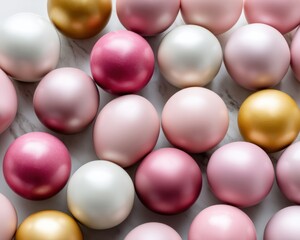 Leinwandbilder - Metallic Gradient Spheres Luxe Minimalist Design Palette Showcasing Soft Pastel and Gold Tones for Premium Branding and Creative Visual Storytelling