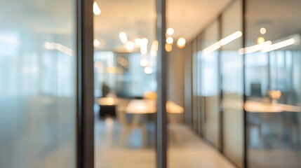 Business meeting in modern office space blurred background professional environment calm viewpoint
