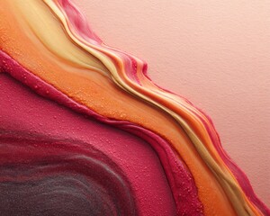 Leinwandbilder - Fluid Chromatic Waves Vibrant Abstract Liquid Texture Exploration in Sunset Hues - Modern Digital Art and Design Innovation for Creative Branding
