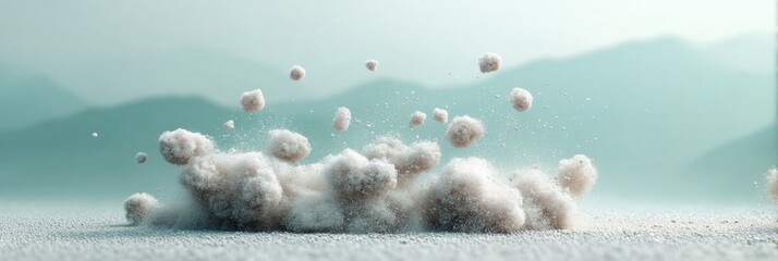 Leinwandbilder - Ethereal Particle Dynamics Cinematic Dust Cloud Visualization for AR, VFX, and Digital Transformation - Minimalist Abstract Motion Design