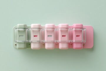 Aufkleber - Smart Energy Evolution Pastel Industrial Design Meters Showcasing Minimalist Urban Infrastructure with Gradient Aesthetic and Tech-Driven Precision