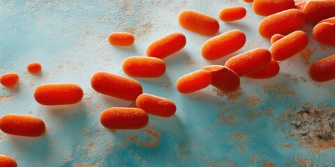 Fototapete - Microbiome Revolution High-Resolution of Pathogenic Bacteria Clusters - Cutting-Edge Medical Visualization for Public Health Education and Infectious Disease Research