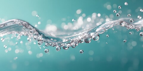 Aufkleber - Liquid Dynamics Hyper-Realistic Water Flow Visualization in Pristine Aqua - Cutting-Edge Scientific Imaging for Tech, Design, and Digital Innovation Branding
