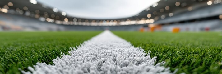 Poster - Immaculate Athletic Performance Landscape Ultra-Precise Rugby Stadium Turf Showcasing Precision Engineering and Professional Sports Infrastructure Design