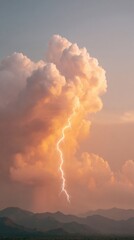 Aufkleber - Climatech Disruption Epic Lightning Illuminates Atmospheric Turbulence - Dramatic Weather Visualization for Climate Change Reporting and Environmental Storytelling