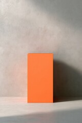 Leinwandbilder - Minimalist Geometric Podium Vibrant Orange Design Element for Modern Branding, Digital Marketing, and Innovative Product Visualization