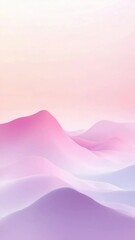 Aufkleber - Gentle slopes and soft peaks create a dreamy, otherworldly landscape in a pastel color palette, blending pink and purple hues under a soft light