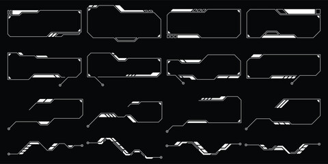 Aufkleber - Sci-fi futuristic hud dashboard display virtual reality technology screen. User Interface set. Statistics, Data information infographic. Vector graphic. Editable stroke