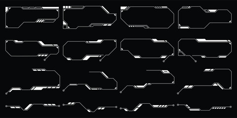 Aufkleber - Sci-fi futuristic hud dashboard display virtual reality technology screen. User Interface set. Statistics, Data information infographic. Vector graphic. Editable stroke