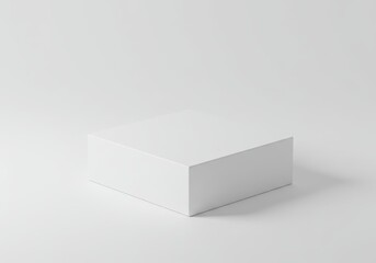 Poster - Minimalist white cube on white surface for product display or presentation