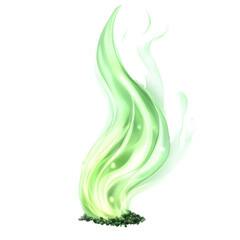 Aufkleber - Ethereal green flame illustration depicting magical energy and spiritual essence