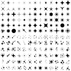 Sparkle vector icon set. Shine symbol illustration collection. star sign or mark.