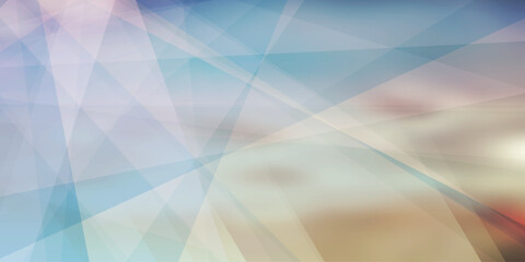 Poster - Brown and Light Blue Modern Style Triangle Shaped Translucent Overlaying Planes,Geometric Shapes Pattern, Broken Glass Effect, Abstract Futuristic Wide Scale Vector Background, Texture Design Template