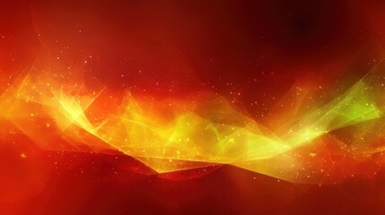 Poster - Abstract fiery digital art with flowing, vibrant colors and particles