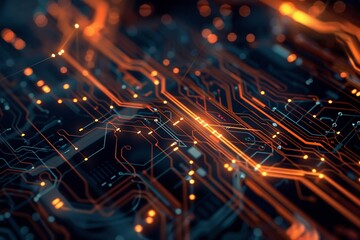 Poster - Complex interconnected circuit board showcasing advanced technologies
