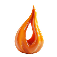 Aufkleber - Abstract orange flame-shaped sculpture evoking warmth and artistic elegance on transparent setting