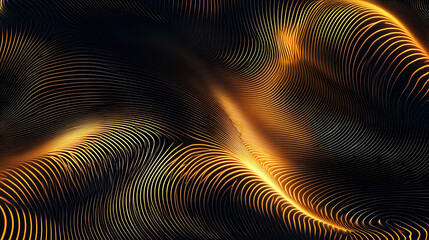 Poster - Abstract golden lines wavy background dynamic glowing curved structure design luxury modern backdrop wallpaper modern geometric pattern futuristic illustration