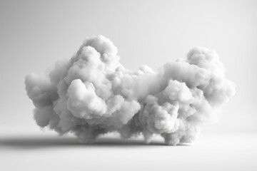 Poster - A monochrome cloud-like mass of smoke in a  setting.