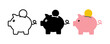 © Uswa KDT - Piggy bank icon set. for mobile concept and web design on white background