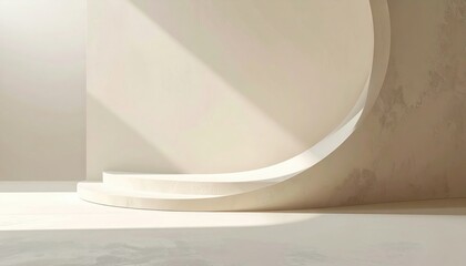 Poster - Minimalist architectural design showcase contemporary space digital art bright environment aesthetic perspective