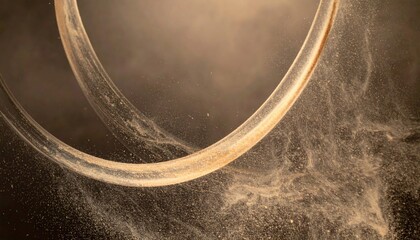 Poster - Dynamic motion of circular shapes abstract setting digital art atmospheric environment close-up viewpoint conceptual exploration