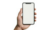 © PNGify - Png of A person holds a blank smartphone screen, ready for customization, against a plain background.