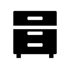 Poster - Simple black chest of drawers, storage icon, for website design