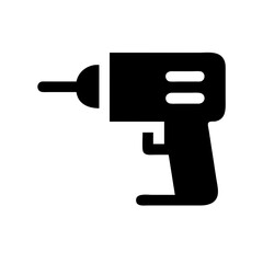Poster - Drill icon, black and white, for DIY projects