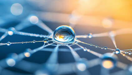Dew Drops on a Spider Web