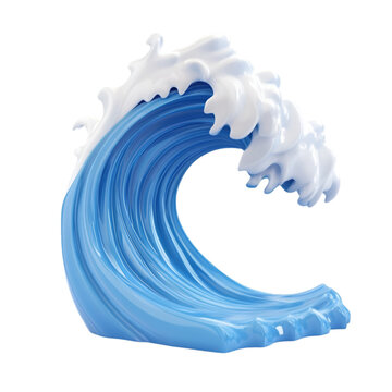 Abstract Blue Wave Ocean Art 3D Render,
