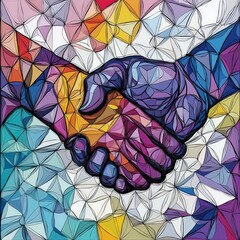 Poster - Colorful abstract painting showcasing bold lines and shapes in a vibrant display of creativity