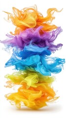 Poster - Vibrant rainbow colored stream of water flowing gracefully in an artistic display of nature's palette