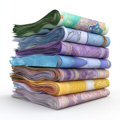 Poster - Neatly stacked piles of folded papers displaying organization and preparation for various uses