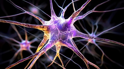 Poster - Detailed image of neurons and nerve cells highlighting complex neural networks and connections