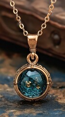 Poster - elegant necklace featuring a stunning blue stone surrounded by intricate design elements