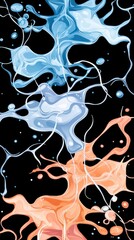 Poster - A collection of various colored liquids in clear glass containers displayed on a white surface
