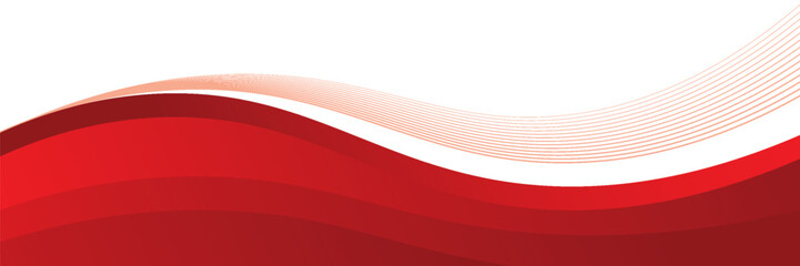 Aufkleber - vector red line background curve element with white space for text and message design, overlapping l