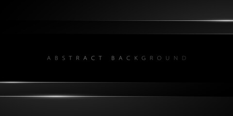 Wall Mural - Minimalist black premium abstract background banner with luxury metal line shape vector