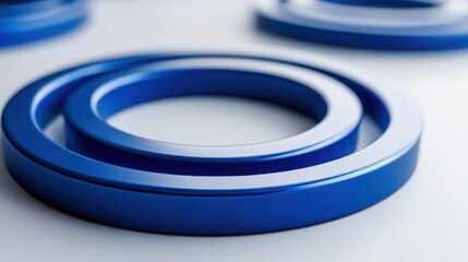 Poster - Collection of blue rings illustrating monthly savings progress for effective financial planning and management