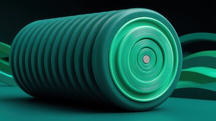 Aufkleber - Green roller tool on green surface symbolizing neatness and expression in visual form and clarity
