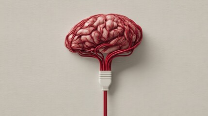 Poster - Brain shaped object representing neural feedback loop and learning process through artificial intelligence training concepts