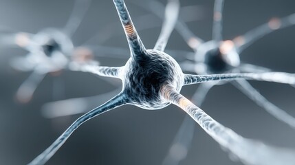 Poster - Neurons nerve depicting neural fund concept and ai-curated asset model for understanding biological connections and finance